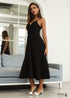 Casual boho long black dress